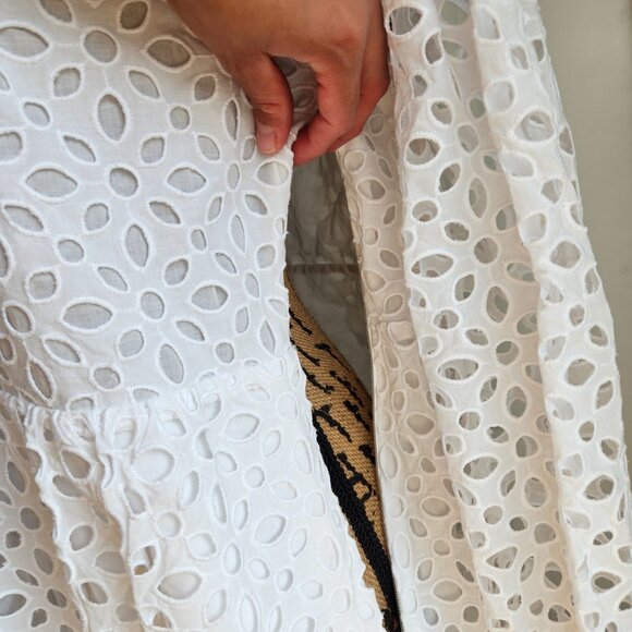 J Crew Tiered Embroidered Eyelet Dress Size L White - Picture 3 of 14